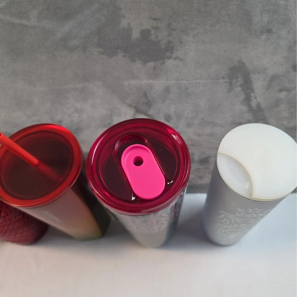 Starbucks Tumbler Lot 5 Cups 2 Vacuum 3 Straw Please See Photos